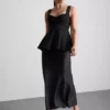 Crepe sweetheart peplum top
