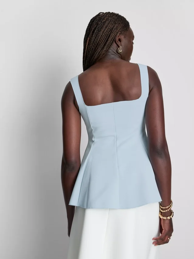 Crepe sweetheart peplum top