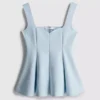Crepe sweetheart peplum top