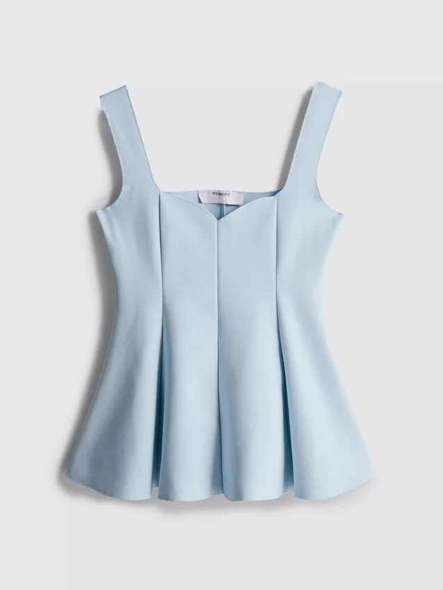 Crepe sweetheart peplum top