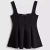 Crepe sweetheart peplum top