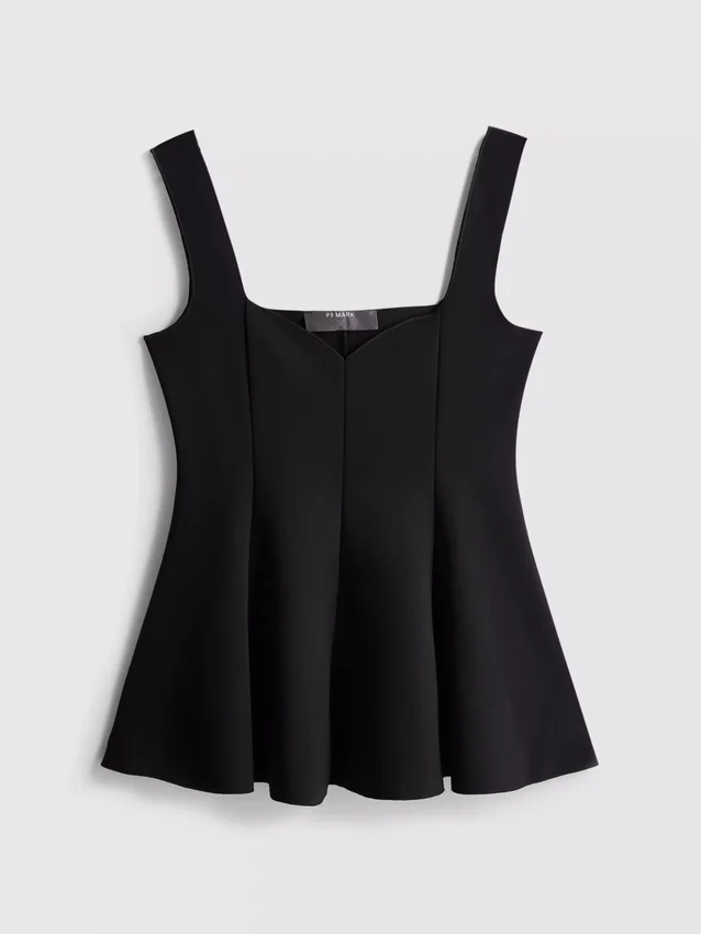 Crepe sweetheart peplum top