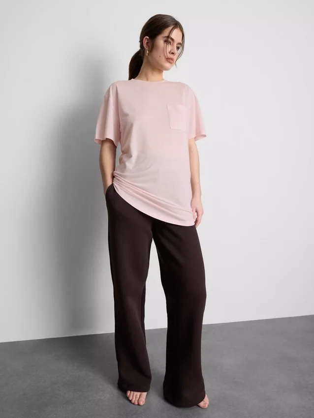 Crew neck longline tee