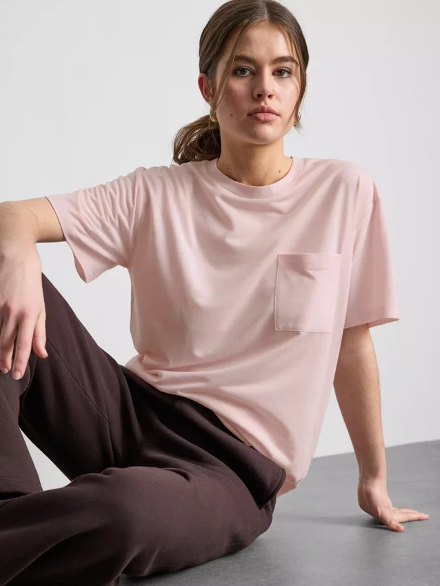 Crew neck longline tee