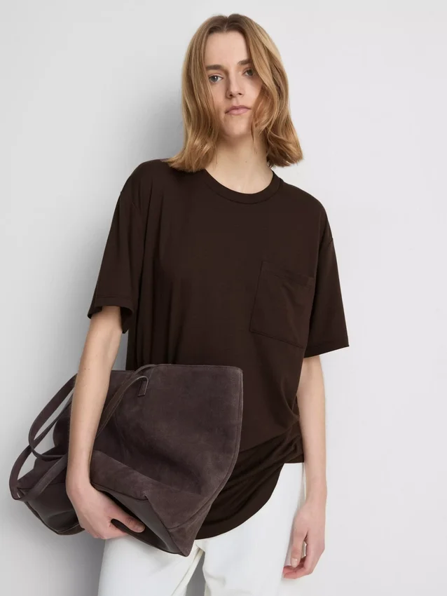 Crew neck longline tee