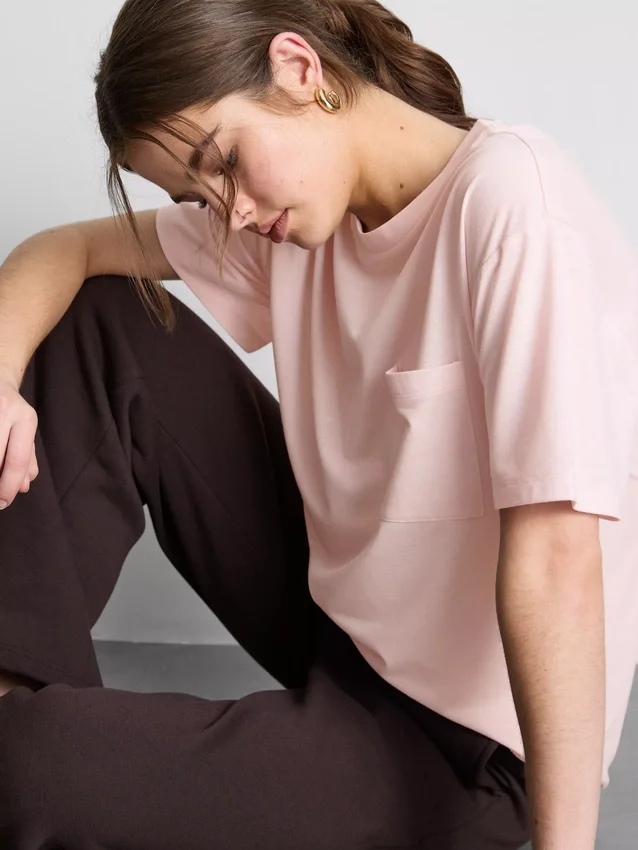 Crew neck longline tee