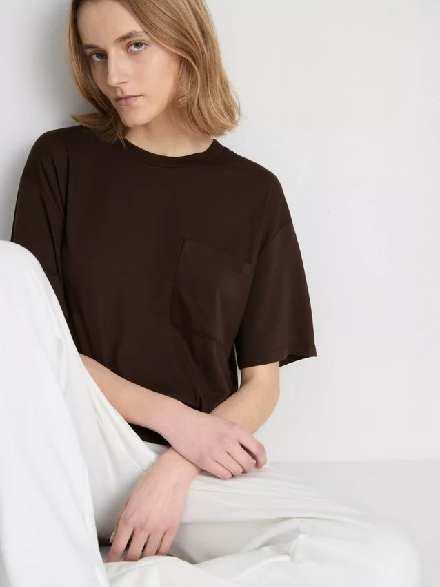 Crew neck longline tee