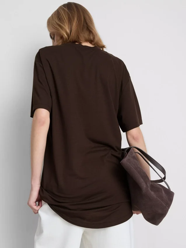 Crew neck longline tee