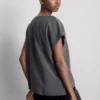 Crew neck roll sleeve tee