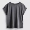 Crew neck roll sleeve tee