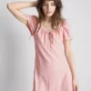Crinkle cap-sleeve mini dress