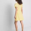 Crinkle cap-sleeve mini dress