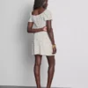 Crinkle cap-sleeve mini dress
