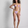 Crinkle contrast triangle bikini top