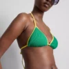 Crinkle contrast triangle bikini top