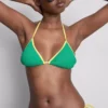 Crinkle contrast triangle bikini top
