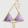 Crinkle contrast triangle bikini top