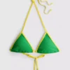 Crinkle contrast triangle bikini top