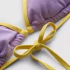Crinkle contrast triangle bikini top