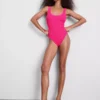 Crinkle scoop back swimsuit