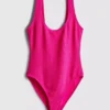 Crinkle scoop back swimsuit
