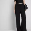 Crinkle straight-leg drawstring pants
