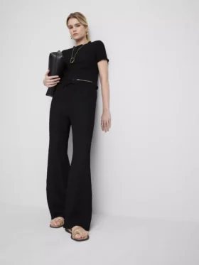 Crinkle straight-leg drawstring pants