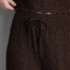 Crinkle straight-leg drawstring pants