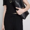 Crinkle straight-leg drawstring pants