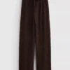 Crinkle straight-leg drawstring pants