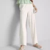Crinkle straight-leg trousers
