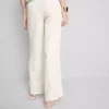 Crinkle straight-leg trousers