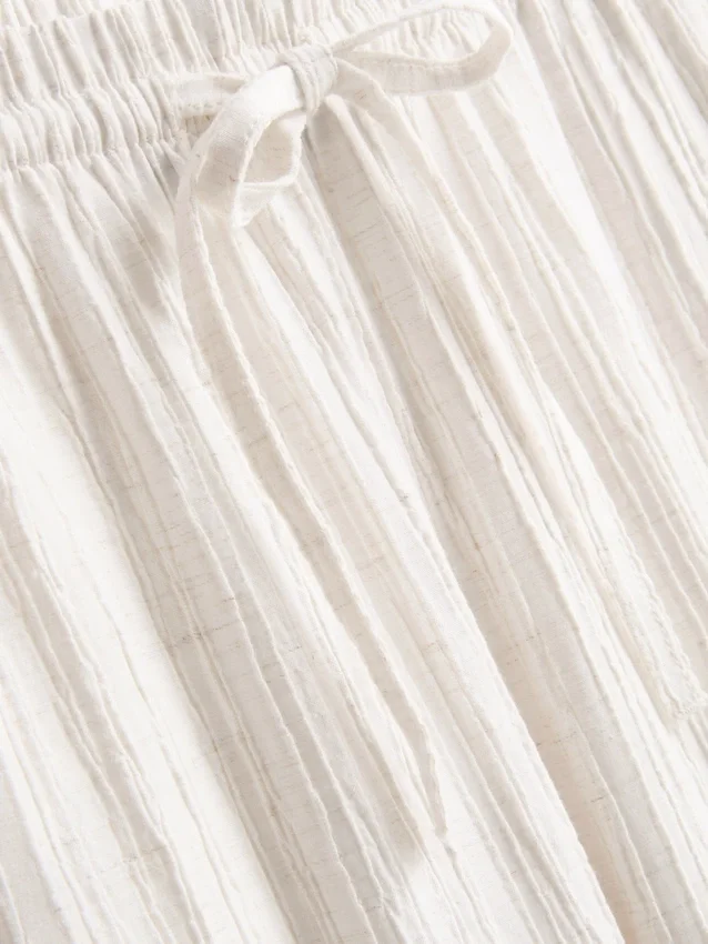 Crinkle straight-leg trousers