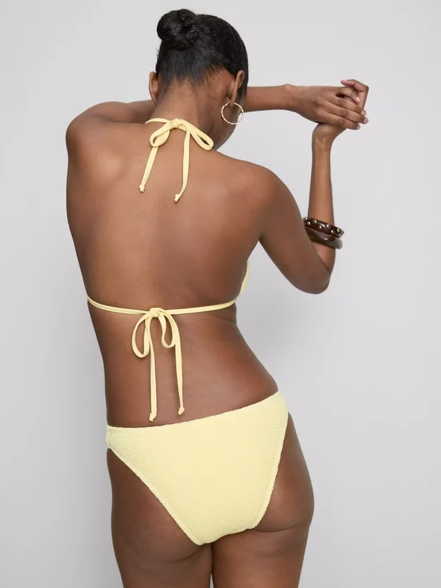 Crinkle triangle bikini top