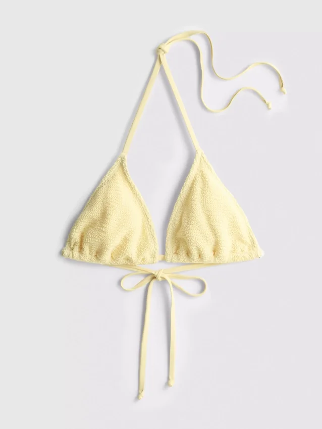 Crinkle triangle bikini top