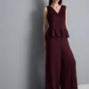Crinkle v-neck top