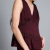 Crinkle v-neck top