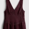 Crinkle v-neck top