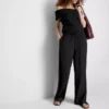 Crinkle wide leg pants