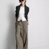 Crinkle wide leg pants