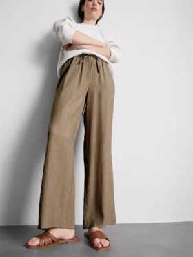 Crinkle wide leg pants