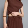 Crinkle wide leg pants