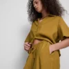 Crinkle wide leg pants