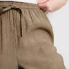 Crinkle wide leg pants