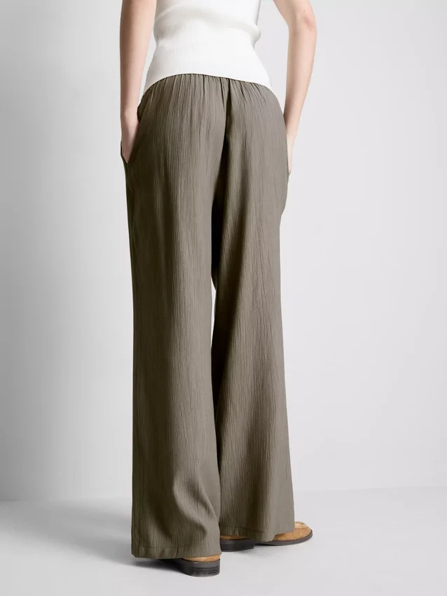 Crinkle wide leg pants
