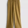 Crinkle wide leg pants