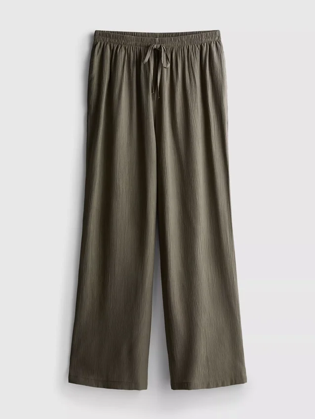 Crinkle wide leg pants