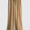 Crinkle wide leg pants