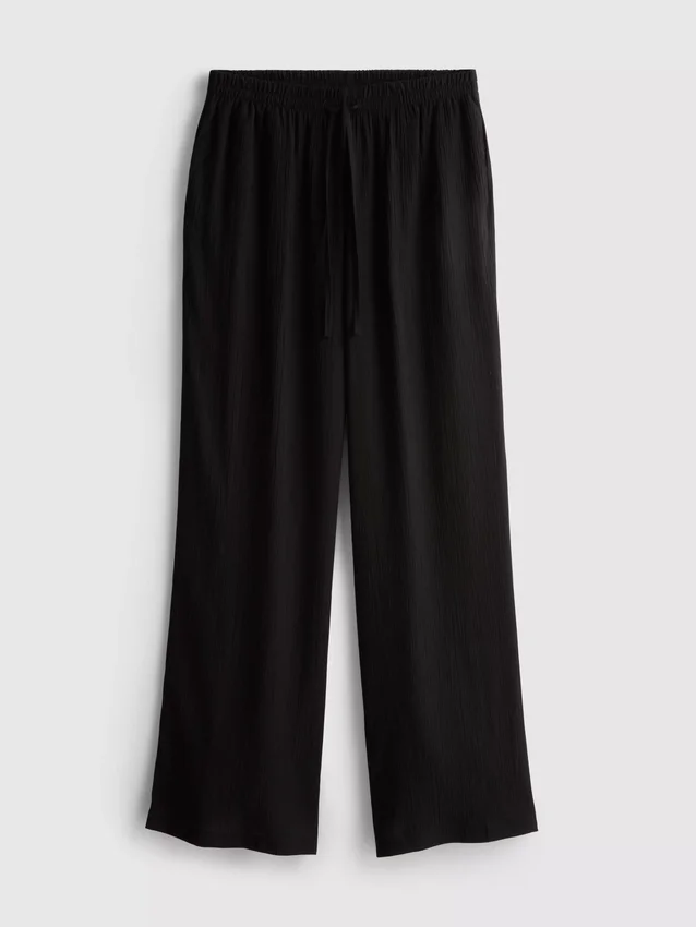 Crinkle wide leg pants