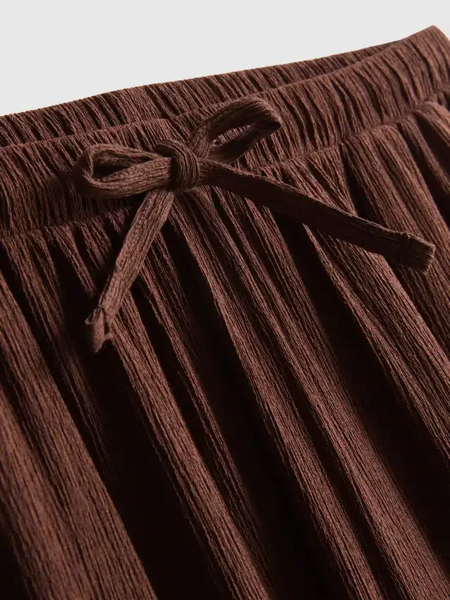 Crinkle wide leg pants